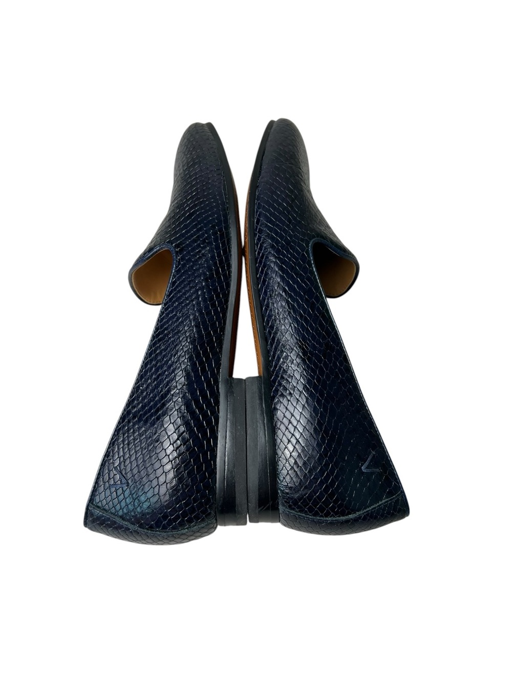 Vionic Willa Boa Snake Skin Embossed Size 7 Blue/Black Womens Slip On Loafers - Picture 8 of 13